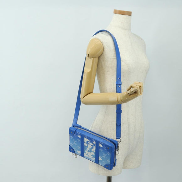 LOUIS VUITTON Monogram Clouds Soft Trunk Wallet Blue LV Auth 189125M