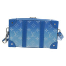 LOUIS VUITTON Monogram Clouds Soft Trunk Wallet Blue LV Auth 189125M-2