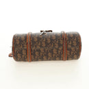 Christian Dior Trotter Canvas Romantic Hand Bag PVC Brown Silver Auth 189127M-5