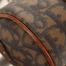 Christian Dior Trotter Canvas Romantic Hand Bag PVC Brown Silver Auth 189127M-17