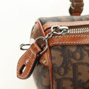 Christian Dior Trotter Canvas Romantic Hand Bag PVC Brown Silver Auth 189127M-20