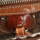 Christian Dior Trotter Canvas Romantic Hand Bag PVC Brown Silver Auth 189127M-21