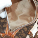 Christian Dior Trotter Canvas Romantic Hand Bag PVC Brown Silver Auth 189127M-9
