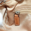 Christian Dior Trotter Canvas Romantic Hand Bag PVC Brown Silver Auth 189127M-25