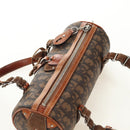 Christian Dior Trotter Canvas Romantic Hand Bag PVC Brown Silver Auth 189127M-6