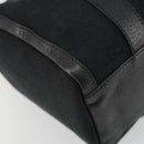 GUCCI GG Canvas Abbey Boston Bag Black Gold 130942 Auth 189128A-14