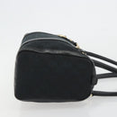 GUCCI GG Canvas Abbey Boston Bag Black Gold 130942 Auth 189128A-3
