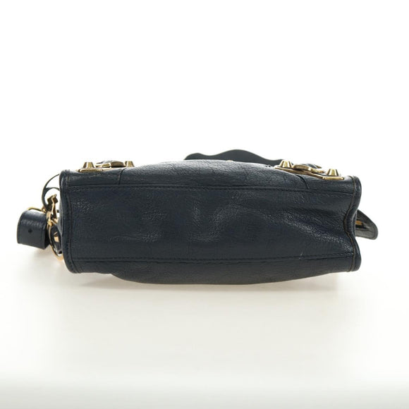 BALENCIAGA Classic Metallic Edge Mini City Bag Leather 2way Navy Auth 189129M