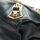 BALENCIAGA Classic Metallic Edge Mini City Bag Leather 2way Navy Auth 189129M-17