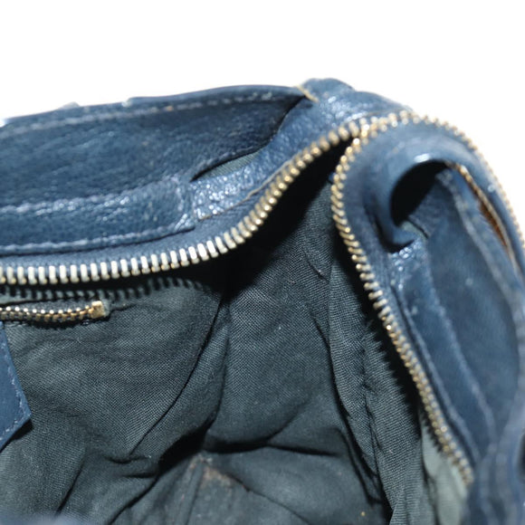BALENCIAGA Classic Metallic Edge Mini City Bag Leather 2way Navy Auth 189129M