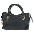 BALENCIAGA Classic Metallic Edge Mini City Bag Leather 2way Navy Auth 189129M-2