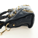 BALENCIAGA Classic Metallic Edge Mini City Bag Leather 2way Navy Auth 189129M-3