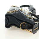 BALENCIAGA Classic Metallic Edge Mini City Bag Leather 2way Navy Auth 189129M-4