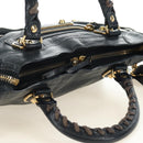 BALENCIAGA Classic Metallic Edge Mini City Bag Leather 2way Navy Auth 189129M-6