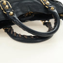 BALENCIAGA Classic Metallic Edge Mini City Bag Leather 2way Navy Auth 189129M-7