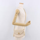 CHANEL Chain Shoulder Bag Satin Champagne Gold Gold CC Auth 189130A-24