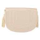 CHANEL Chain Shoulder Bag Satin Champagne Gold Gold CC Auth 189130A-2