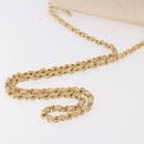 CHANEL Chain Shoulder Bag Satin Champagne Gold Gold CC Auth 189130A-7