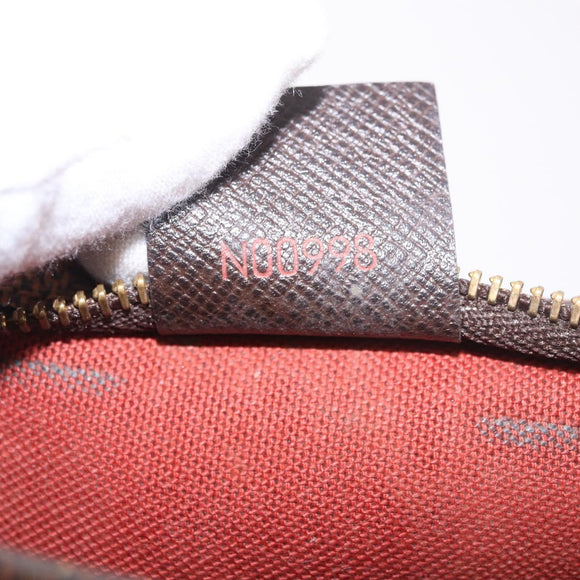 LOUIS VUITTON Damier Ebene Trousse Make Up Etui N51982 LV Auth 189142