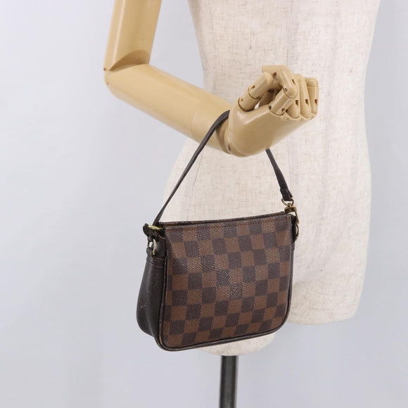 LOUIS VUITTON Damier Ebene Trousse Make Up Etui N51982 LV Auth 189142