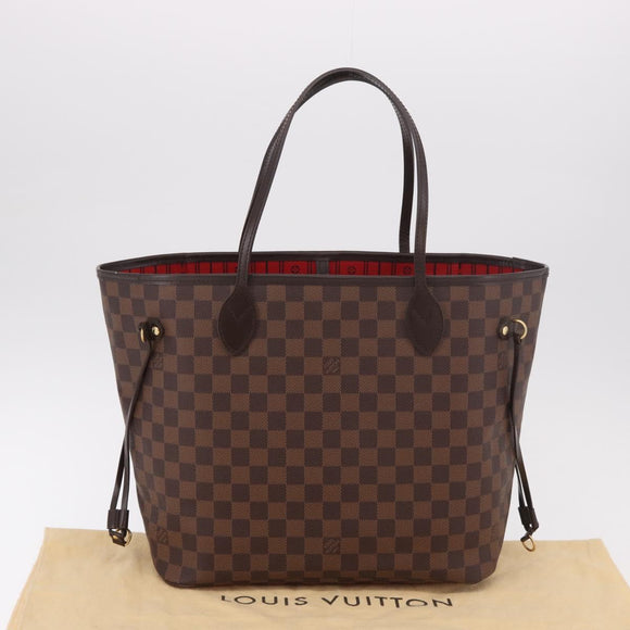 LOUIS VUITTON Damier Ebene Neverfull MM Tote Bag N51105 LV Auth 189144V