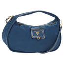 PRADA Shoulder Bag Nylon 2way Blue Gold Auth 189145V-1