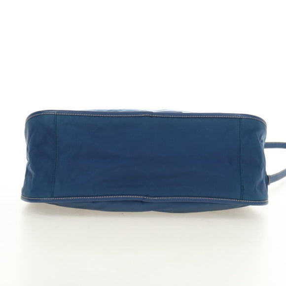 PRADA Shoulder Bag Nylon 2way Blue Gold Auth 189145V