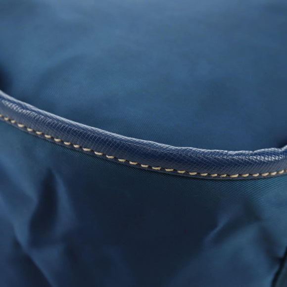PRADA Shoulder Bag Nylon 2way Blue Gold Auth 189145V
