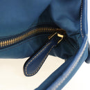 PRADA Shoulder Bag Nylon 2way Blue Gold Auth 189145V-20