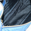 PRADA Shoulder Bag Nylon 2way Blue Gold Auth 189145V-22