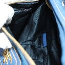 PRADA Shoulder Bag Nylon 2way Blue Gold Auth 189145V-24