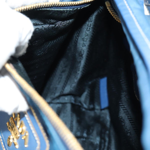 PRADA Shoulder Bag Nylon 2way Blue Gold Auth 189145V