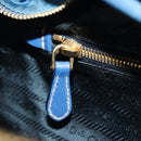PRADA Shoulder Bag Nylon 2way Blue Gold Auth 189145V-25