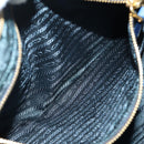 PRADA Shoulder Bag Nylon 2way Blue Gold Auth 189145V-26