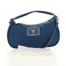 PRADA Shoulder Bag Nylon 2way Blue Gold Auth 189145V-29