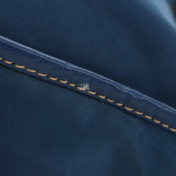PRADA Shoulder Bag Nylon 2way Blue Gold Auth 189145V