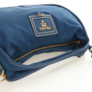 PRADA Shoulder Bag Nylon 2way Blue Gold Auth 189145V-7