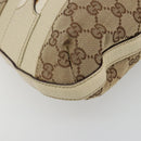 GUCCI GG Canvas Horsebit Shoulder Bag Beige 137388 Auth 189146V-14