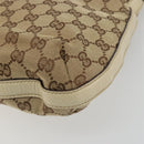GUCCI GG Canvas Horsebit Shoulder Bag Beige 137388 Auth 189146V-15