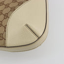 GUCCI GG Canvas Horsebit Shoulder Bag Beige 137388 Auth 189146V-16