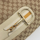 GUCCI GG Canvas Horsebit Shoulder Bag Beige 137388 Auth 189146V-17