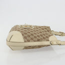 GUCCI GG Canvas Horsebit Shoulder Bag Beige 137388 Auth 189146V-3