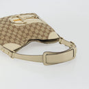 GUCCI GG Canvas Horsebit Shoulder Bag Beige 137388 Auth 189146V-7