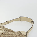 GUCCI GG Canvas Horsebit Shoulder Bag Beige 137388 Auth 189146V-8
