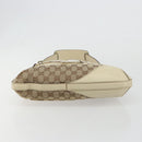 GUCCI GG Canvas Horsebit Shoulder Bag Beige 137388 Auth 189146V-5