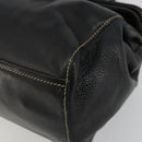 PRADA Shoulder Bag Leather Black Silver Auth 189148A-10