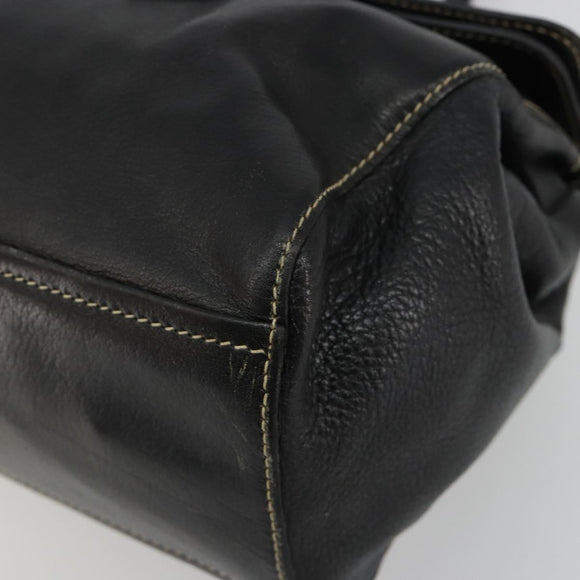 PRADA Shoulder Bag Leather Black Silver Auth 189148A