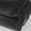 PRADA Shoulder Bag Leather Black Silver Auth 189148A-12