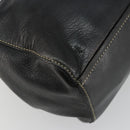 PRADA Shoulder Bag Leather Black Silver Auth 189148A-13