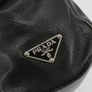 PRADA Shoulder Bag Leather Black Silver Auth 189148A-15